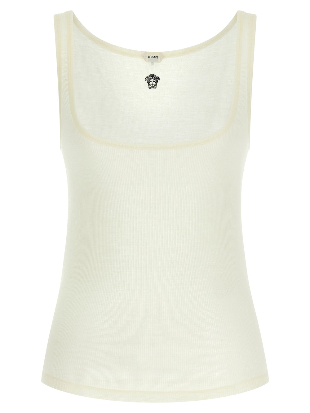 Versace | White Virgin Wool Sleeveles T-Shirt