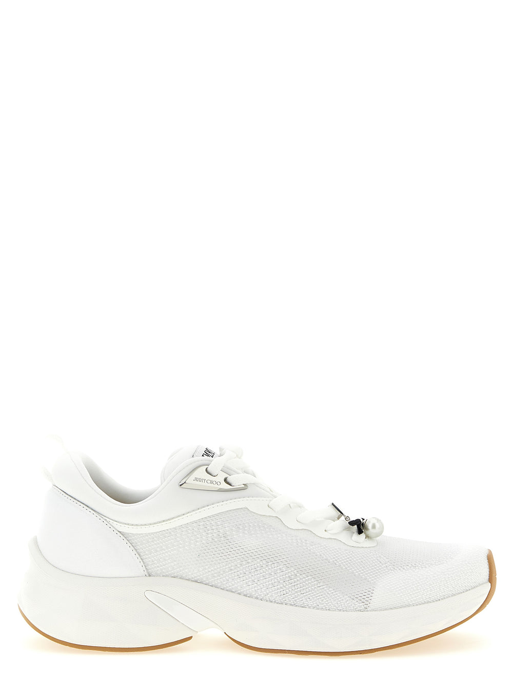 Jimmy Choo | White Tencel Athletic Sneakers