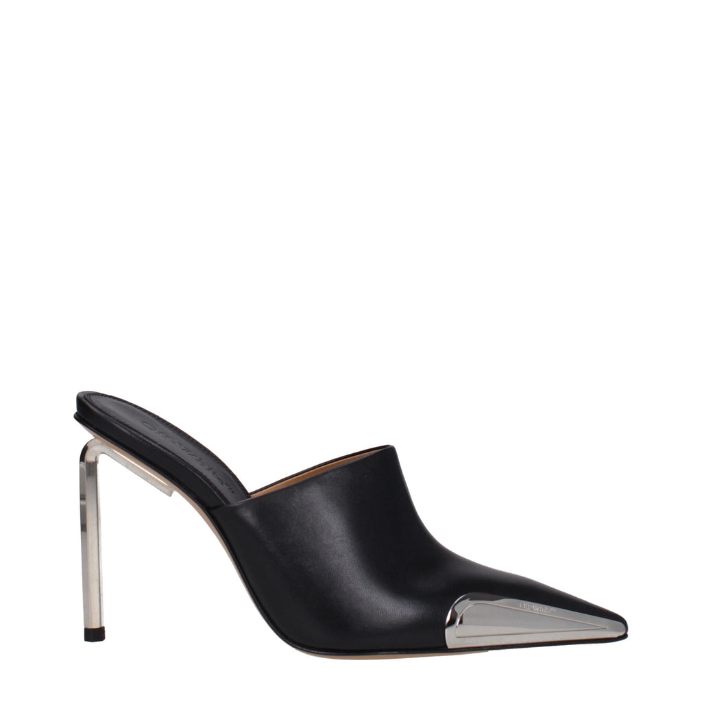 Off-White | Black Leather High Heel Pumps