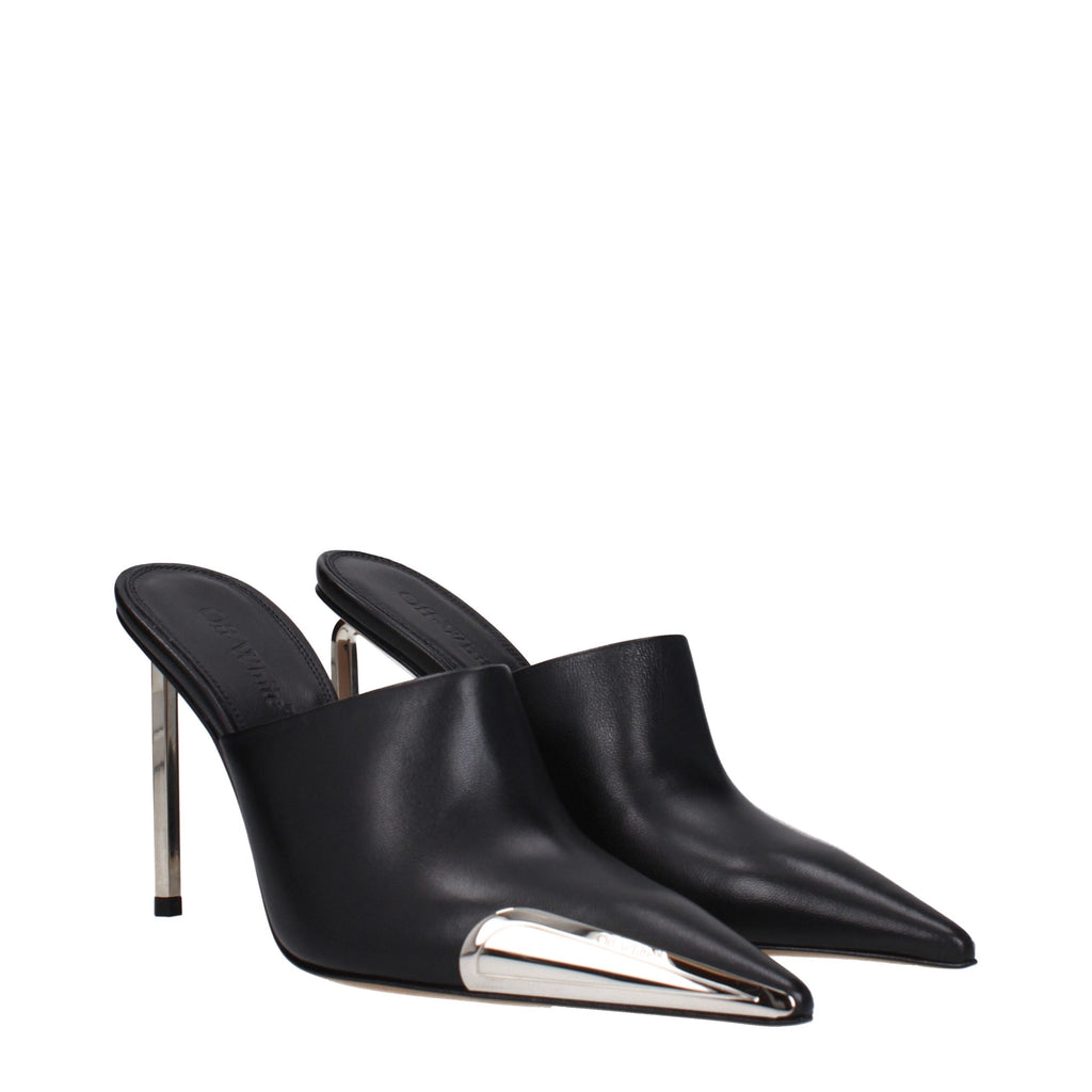 Off-White | Black Leather High Heel Pumps