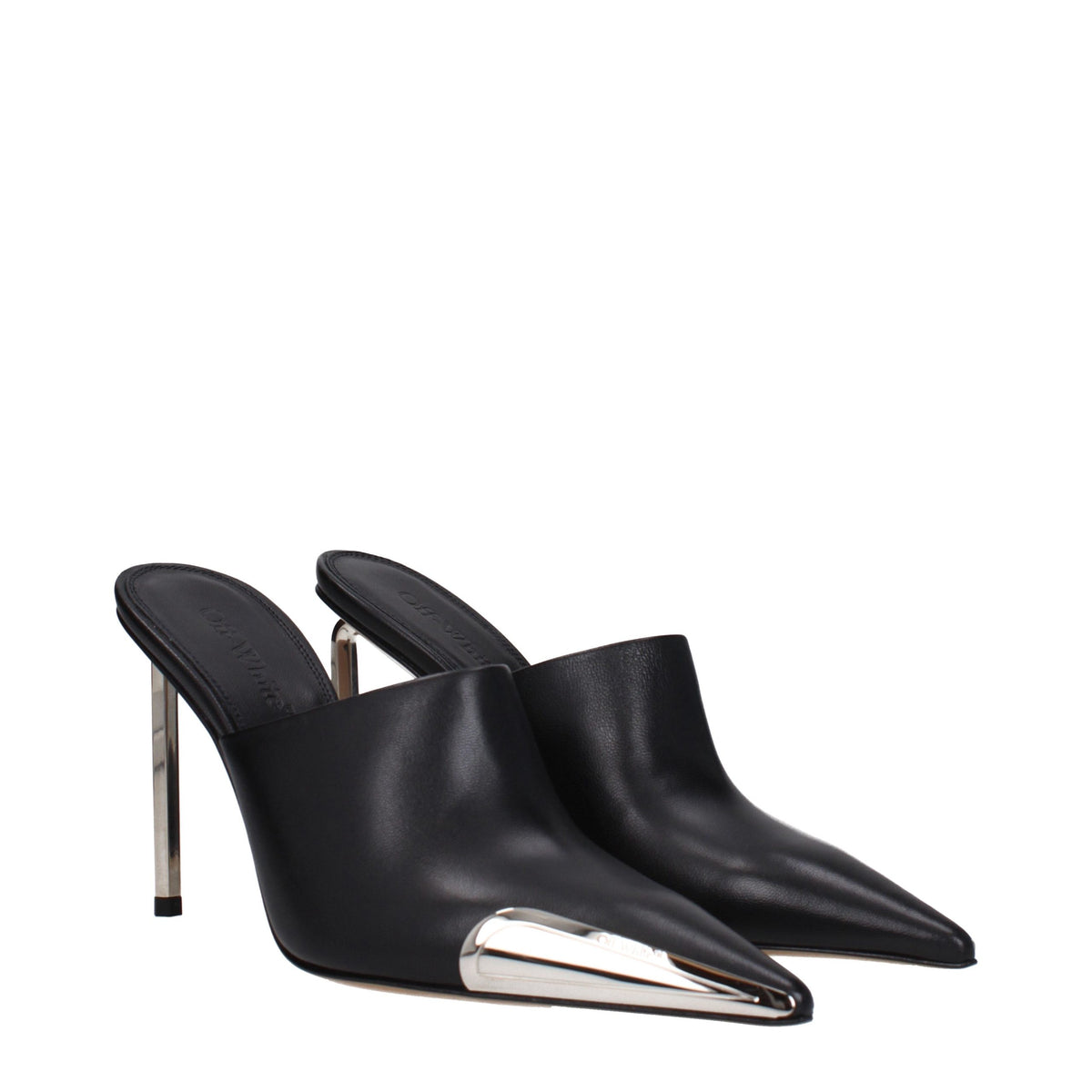 Off-White | Black Leather High Heel Pumps