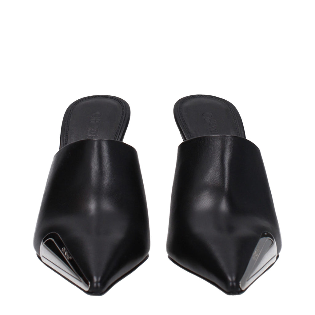 Off-White | Black Leather High Heel Pumps