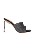 Off-White | Black Satin Stiletto Heel Sandals
