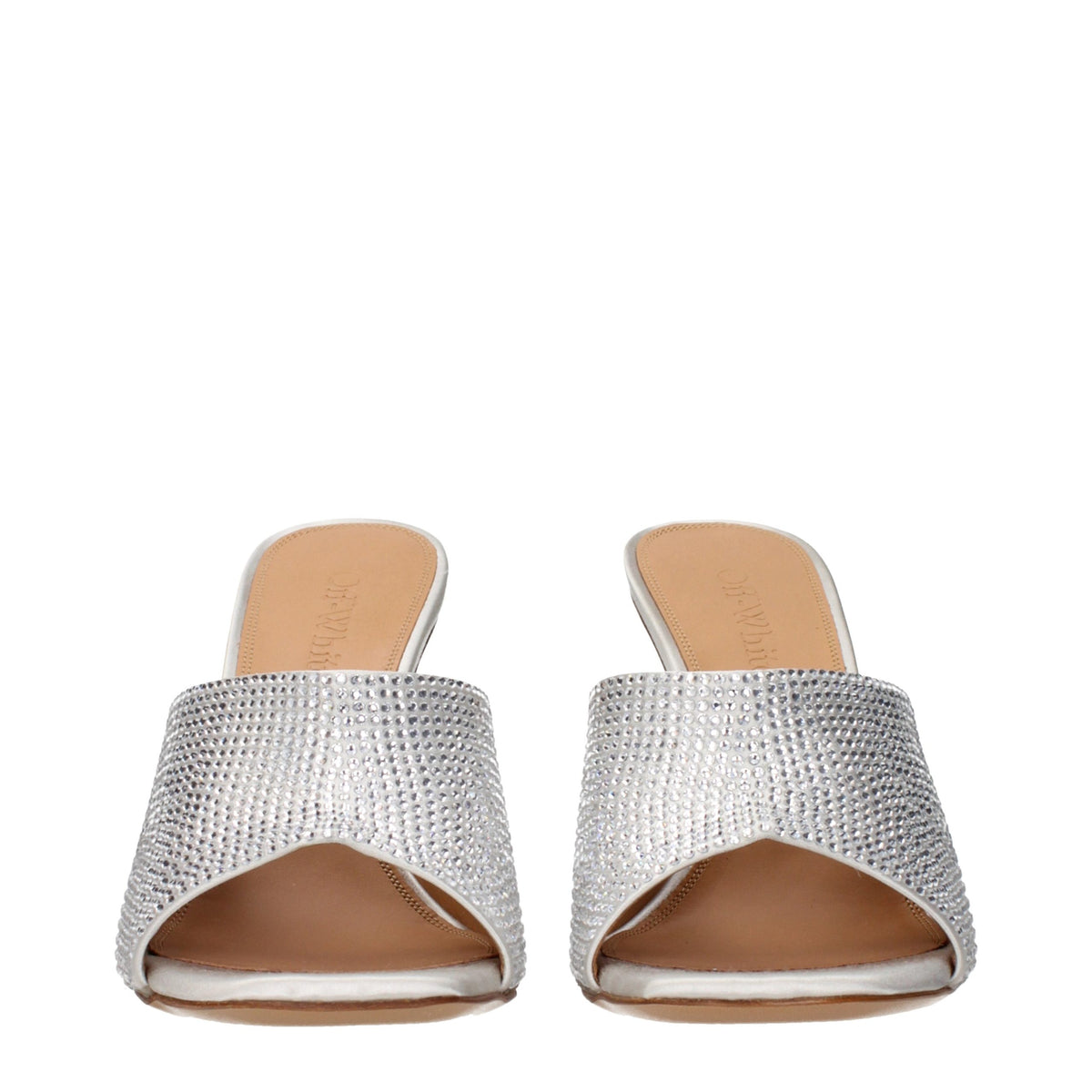 Off-White | Gray Satin Stiletto Heel Sandals