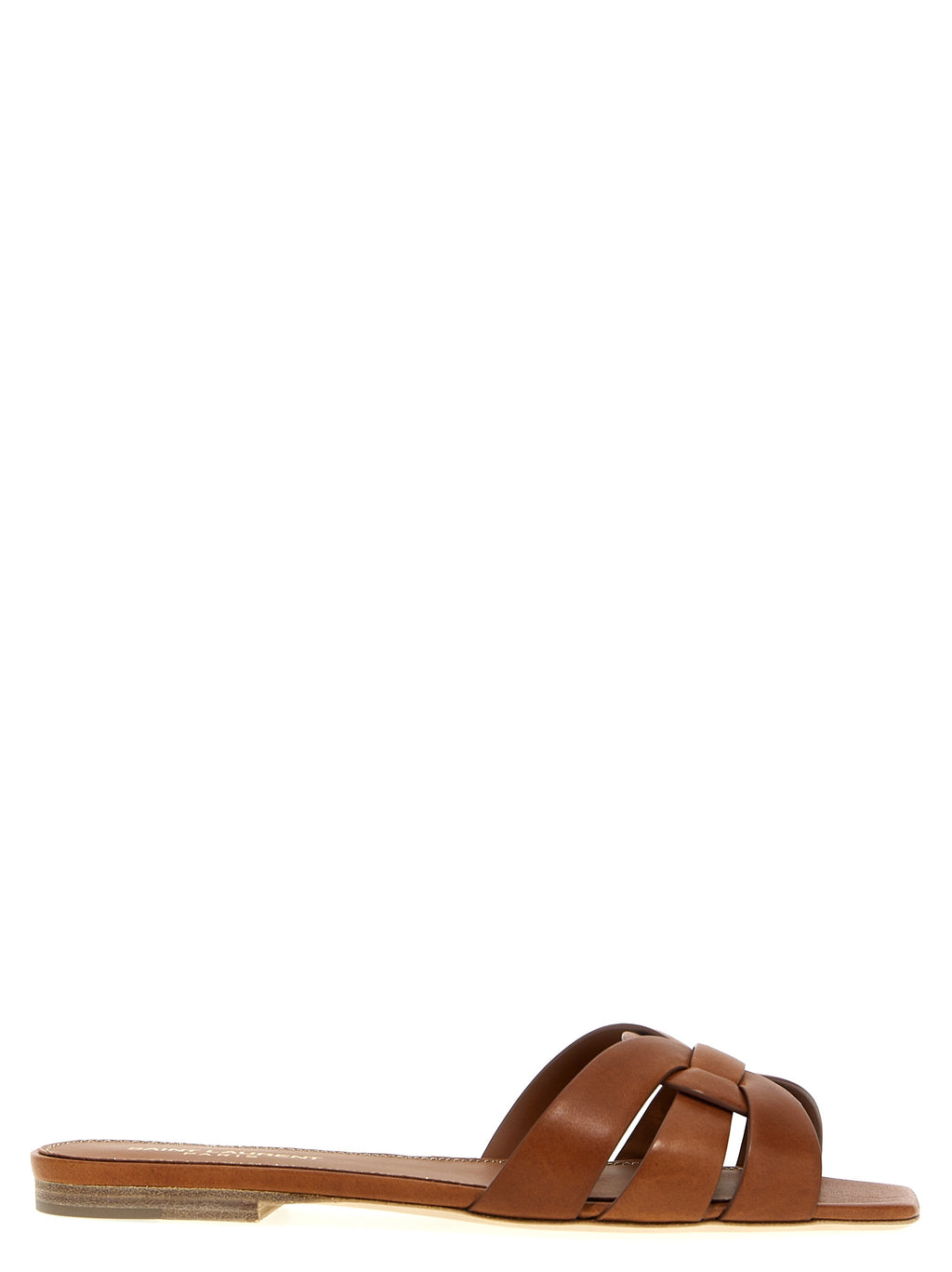 Saint Laurent | Brown Calfskin Slides