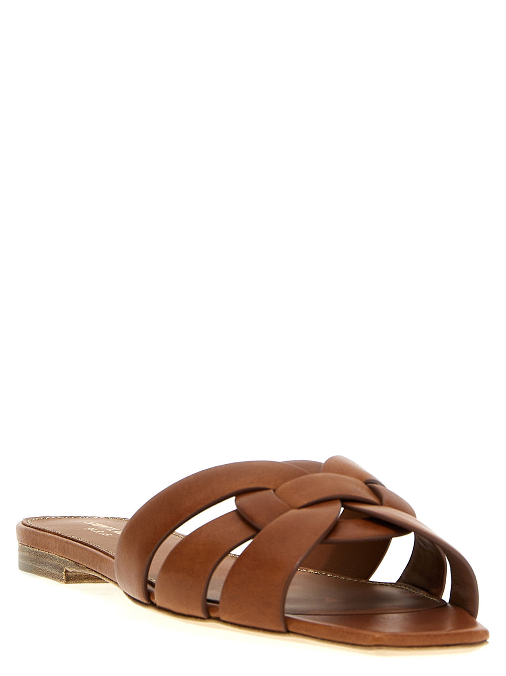 Saint Laurent | Brown Calfskin Slides