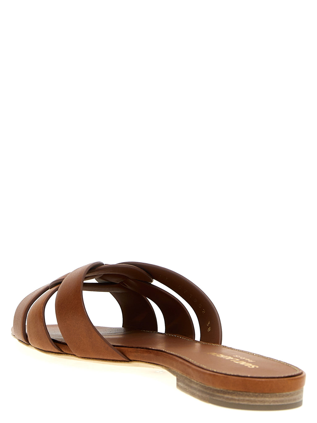 Saint Laurent | Brown Calfskin Slides