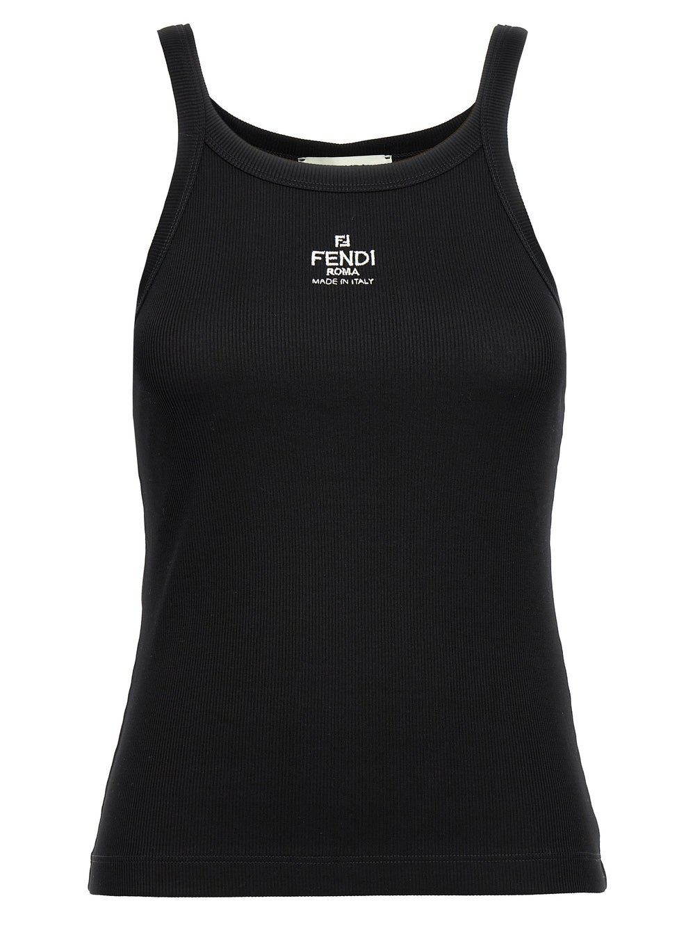 Fendi | Black Cotton Sleeveles T-Shirt