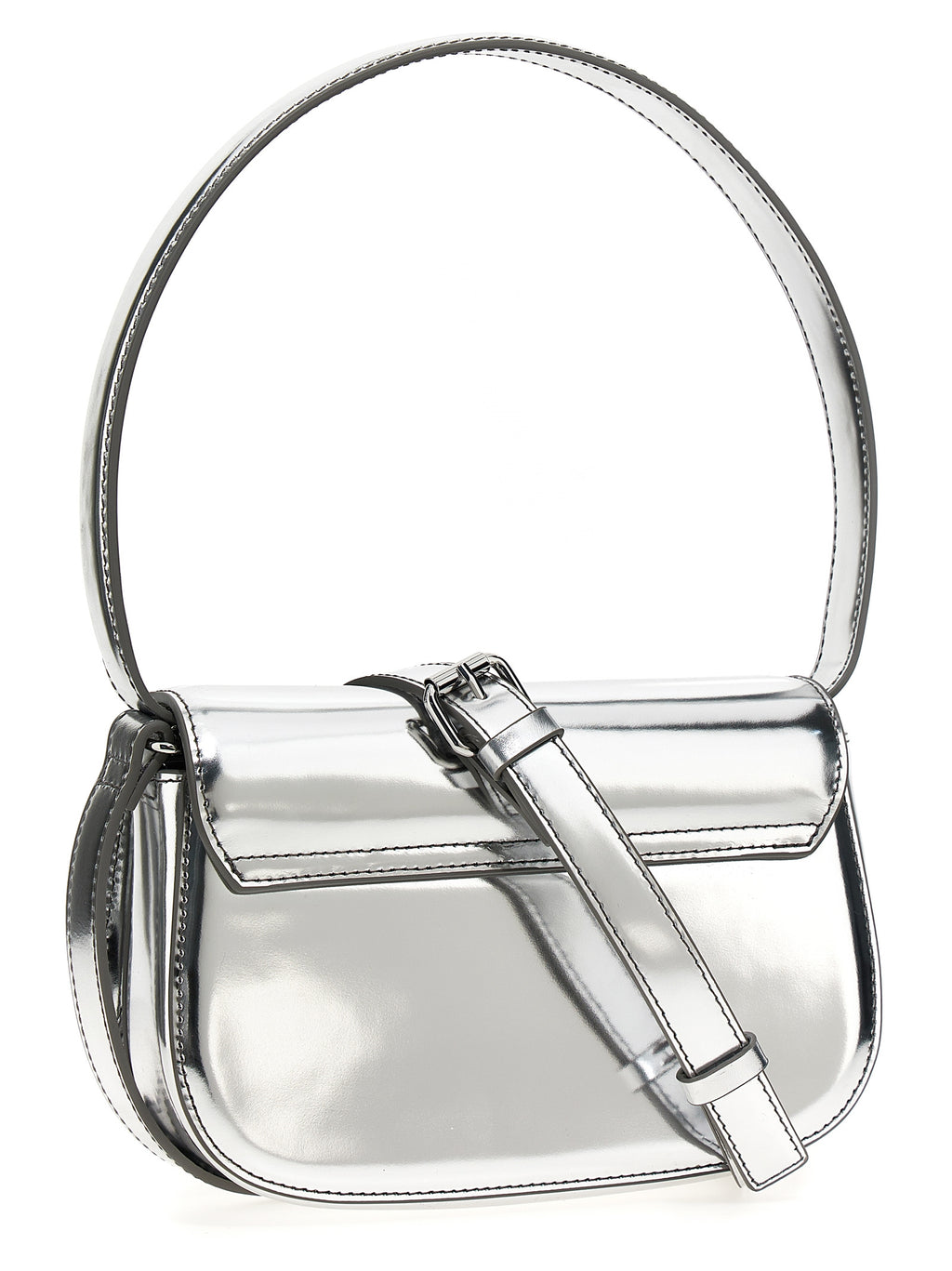 Diesel | Silver Cowhide Shoulder Bag