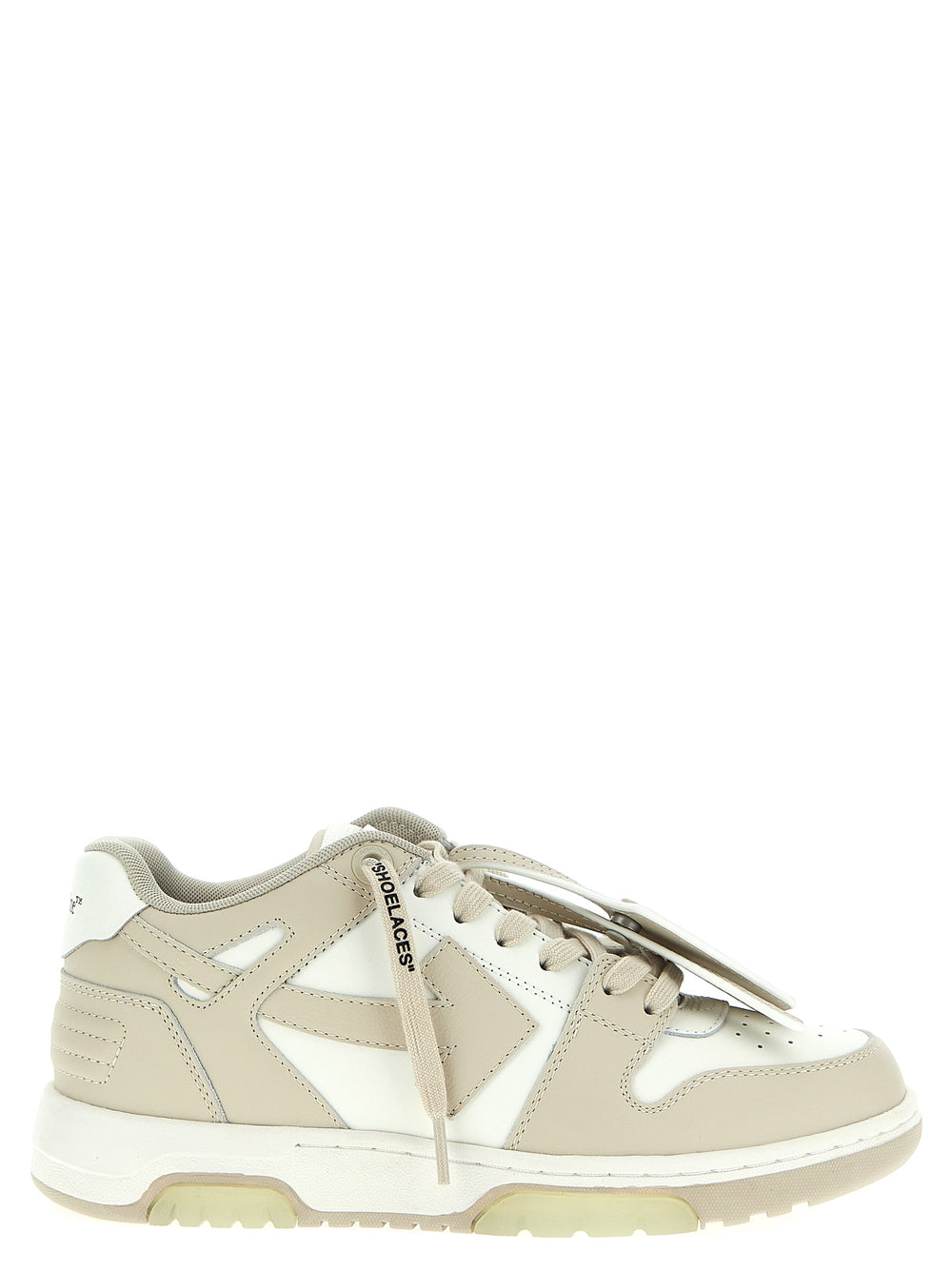 Off-White | Beige Calfskin Low Top Sneakers