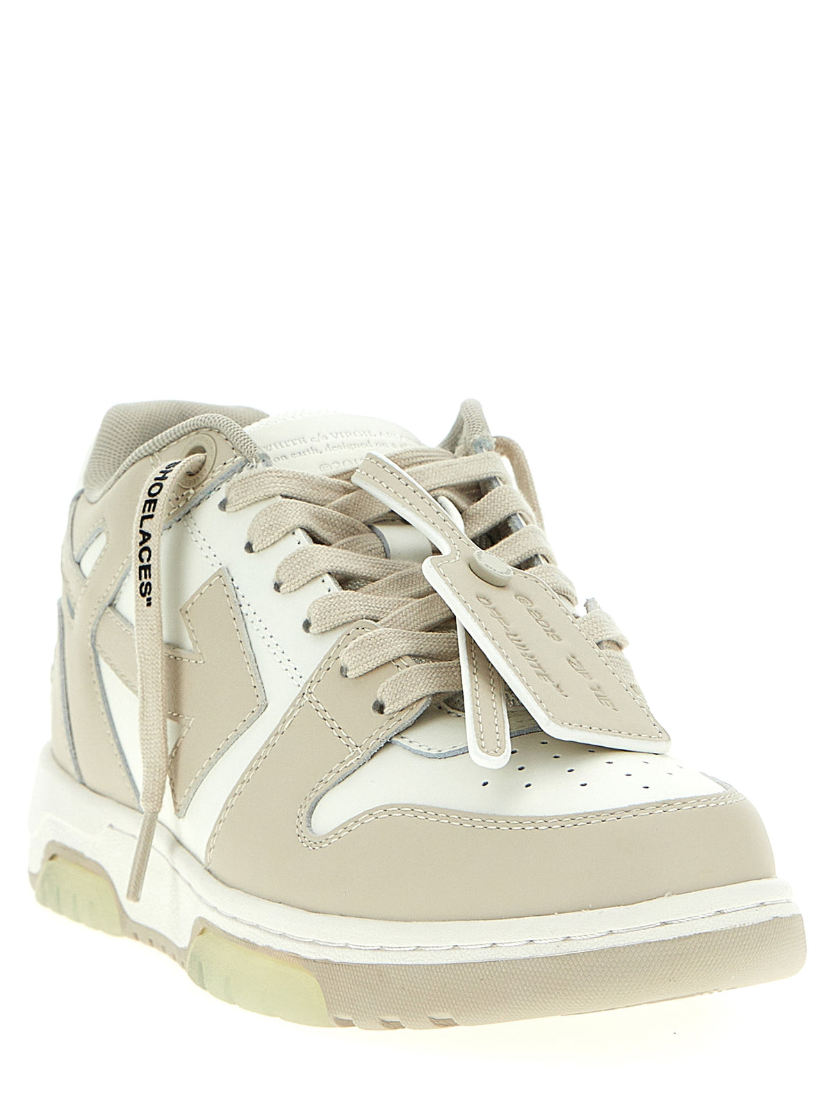 Off-White | Beige Calfskin Low Top Sneakers