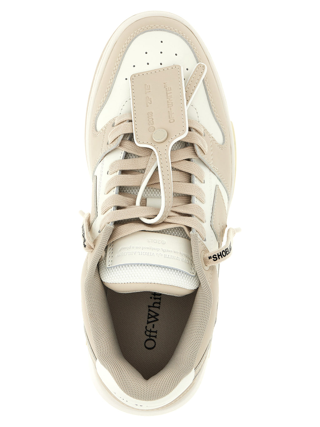 Off-White | Beige Calfskin Low Top Sneakers