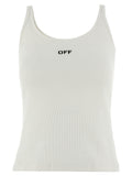 Off-White | White Cotton Sleeveles T-Shirt