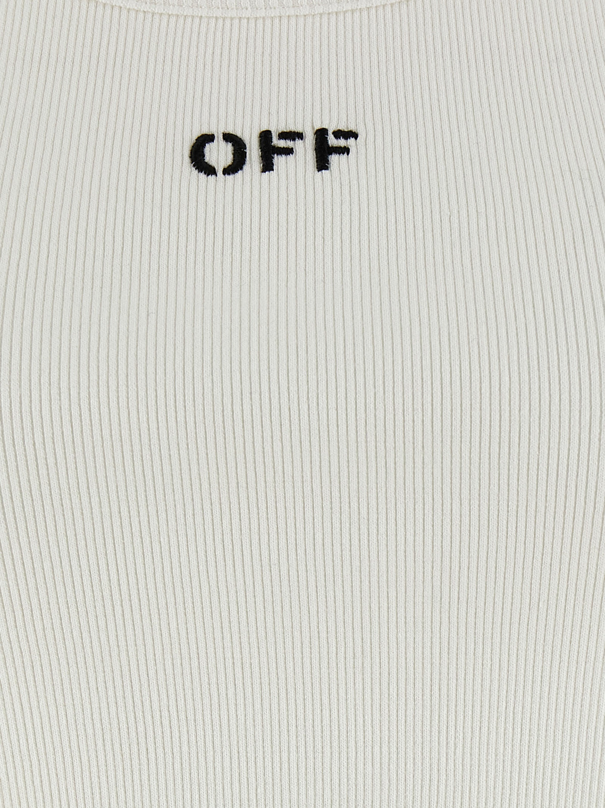 Off-White | White Cotton Sleeveles T-Shirt