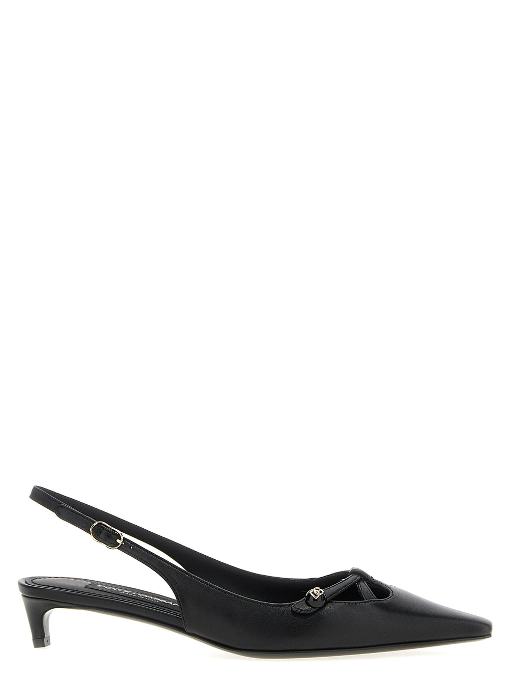 Dolce & Gabbana | Black Lamb Leather Mid Heel Pumps