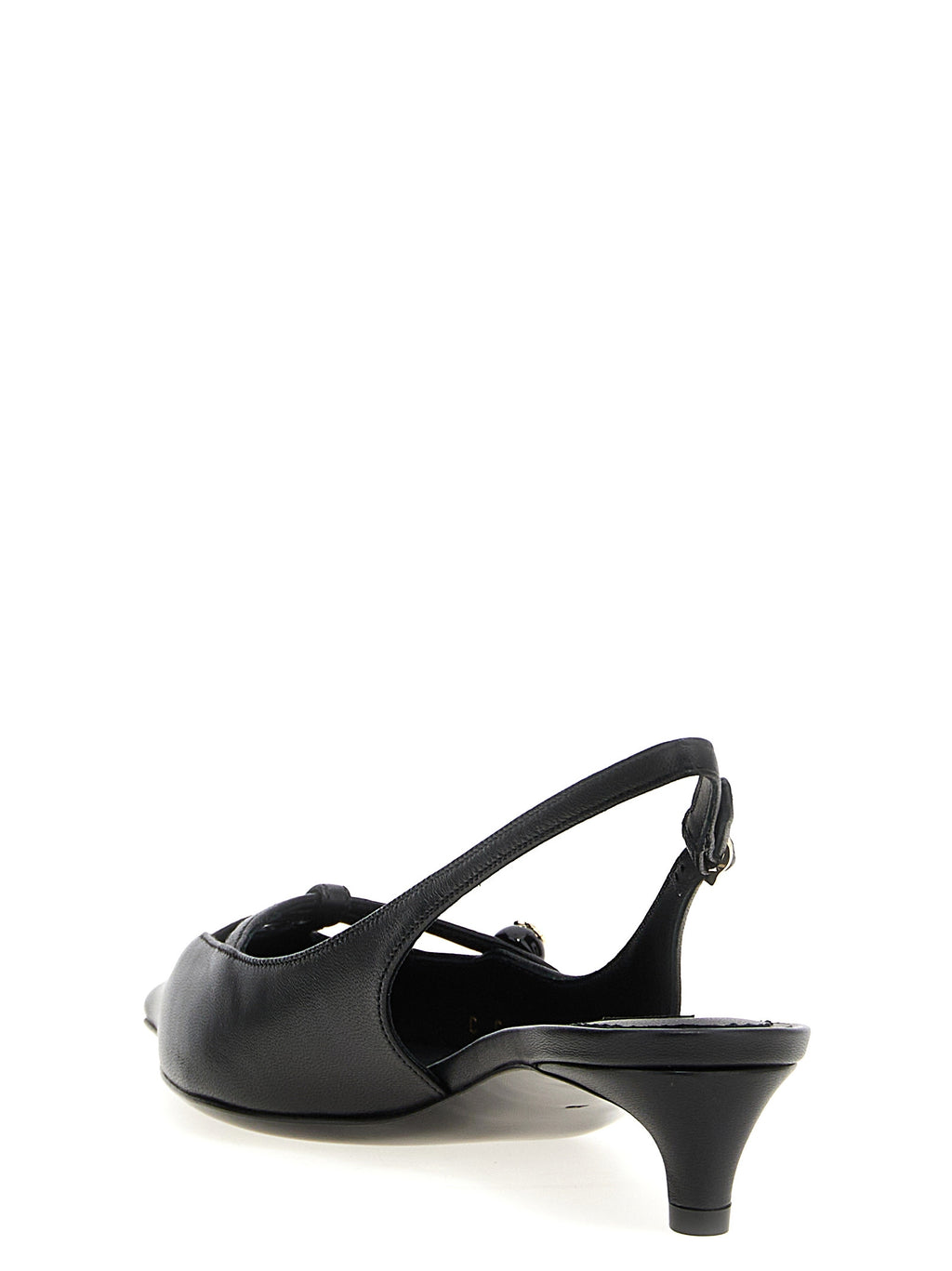 Dolce & Gabbana | Black Lamb Leather Mid Heel Pumps
