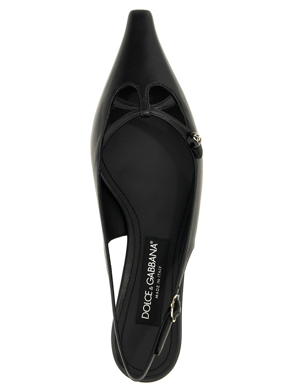 Dolce & Gabbana | Black Lamb Leather Mid Heel Pumps