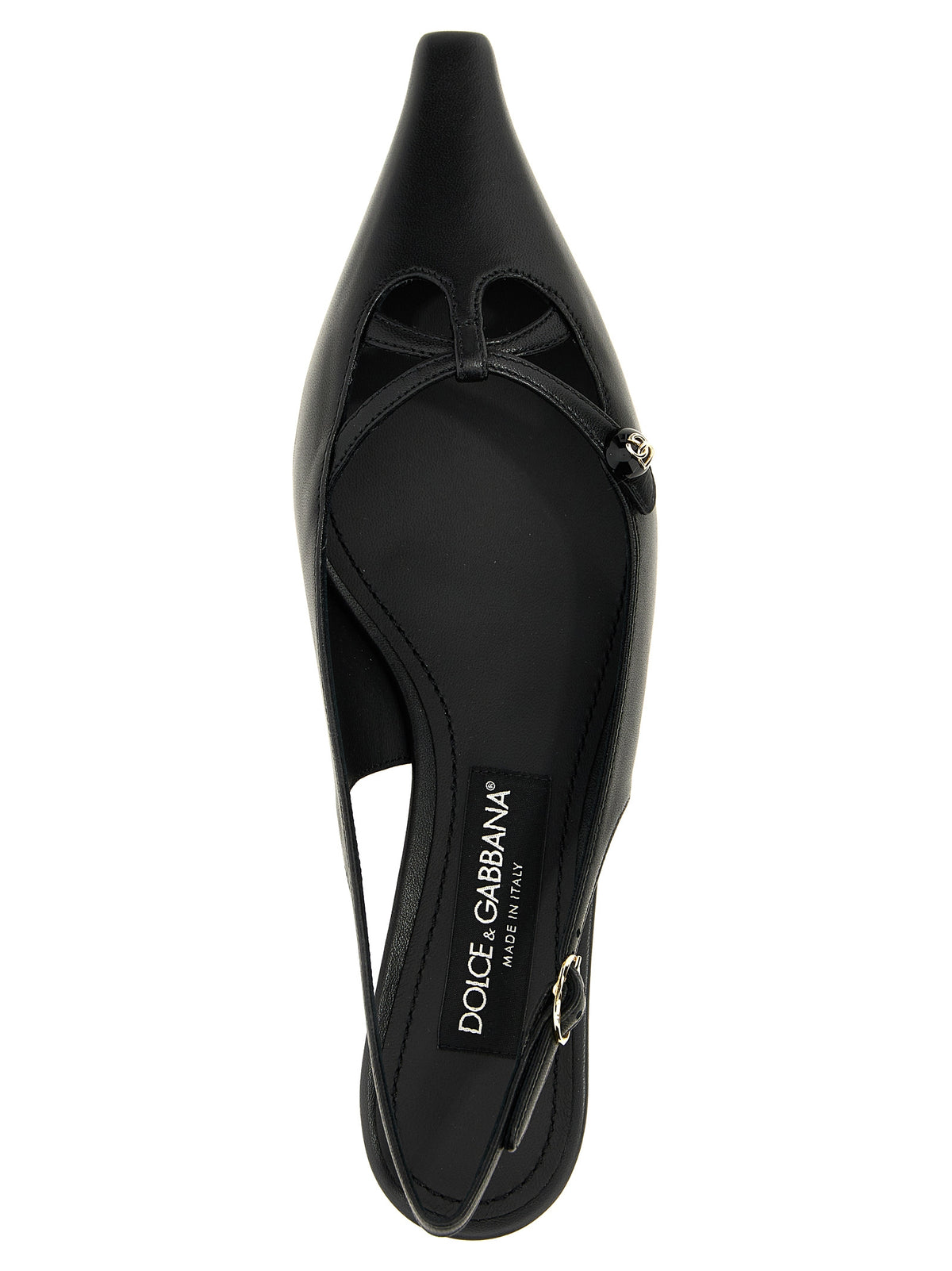 Dolce & Gabbana | Black Lamb Leather Mid Heel Pumps