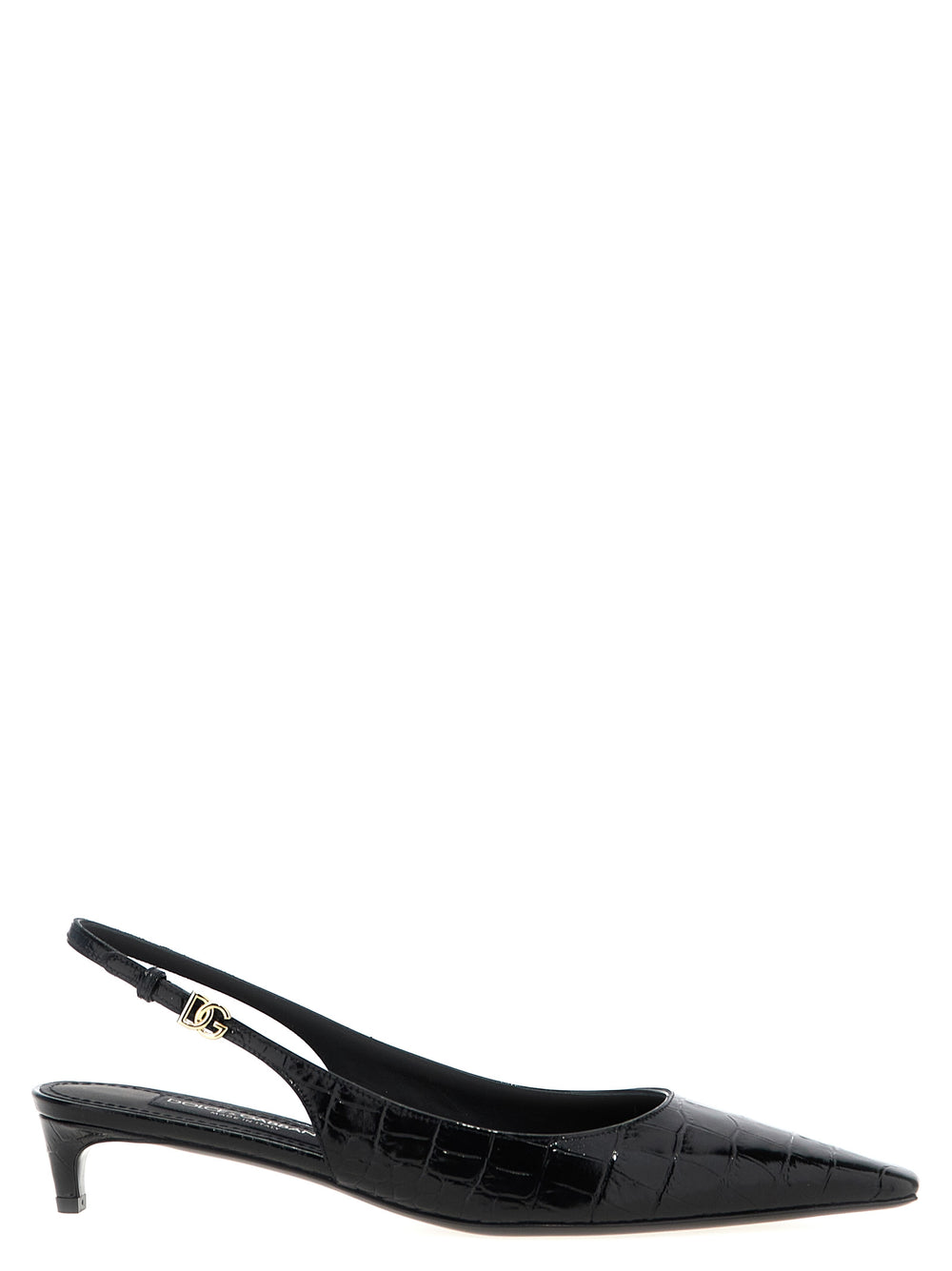 Dolce & Gabbana | Black Calfskin Mid Heel Pumps