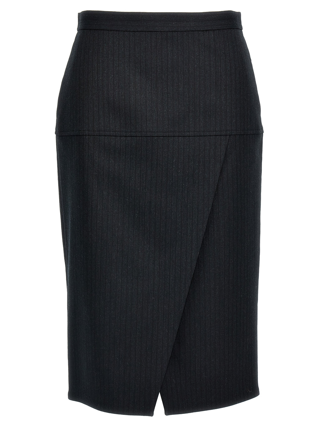 Fendi | Gray Virgin Wool Midi Skirt