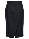 Fendi | Gray Virgin Wool Midi Skirt