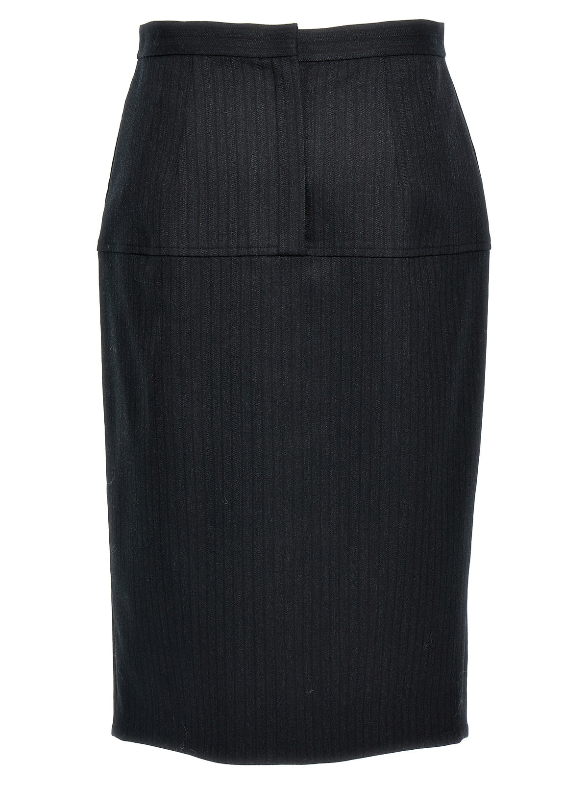 Fendi | Gray Virgin Wool Midi Skirt