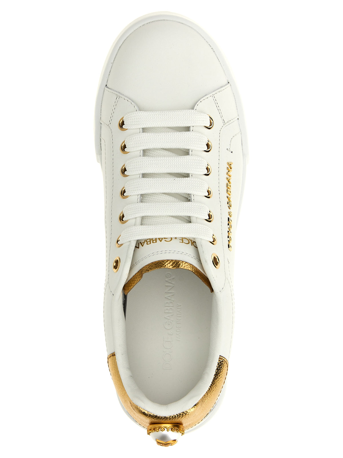 Dolce & Gabbana | Gold Calfskin Low Top Sneakers