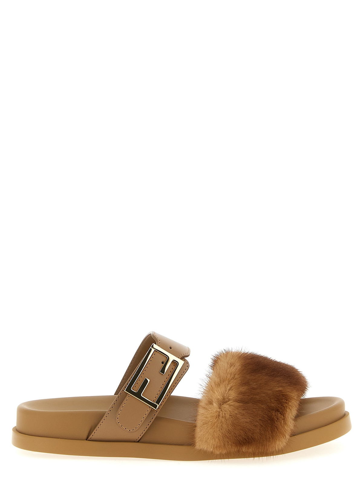 Fendi | Brown Leather Slides