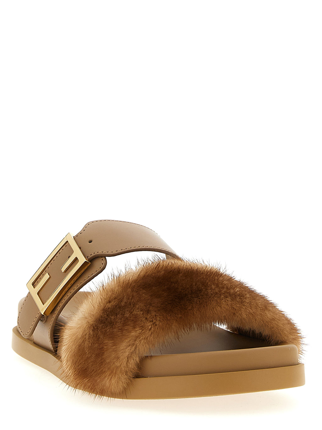 Fendi | Brown Leather Slides