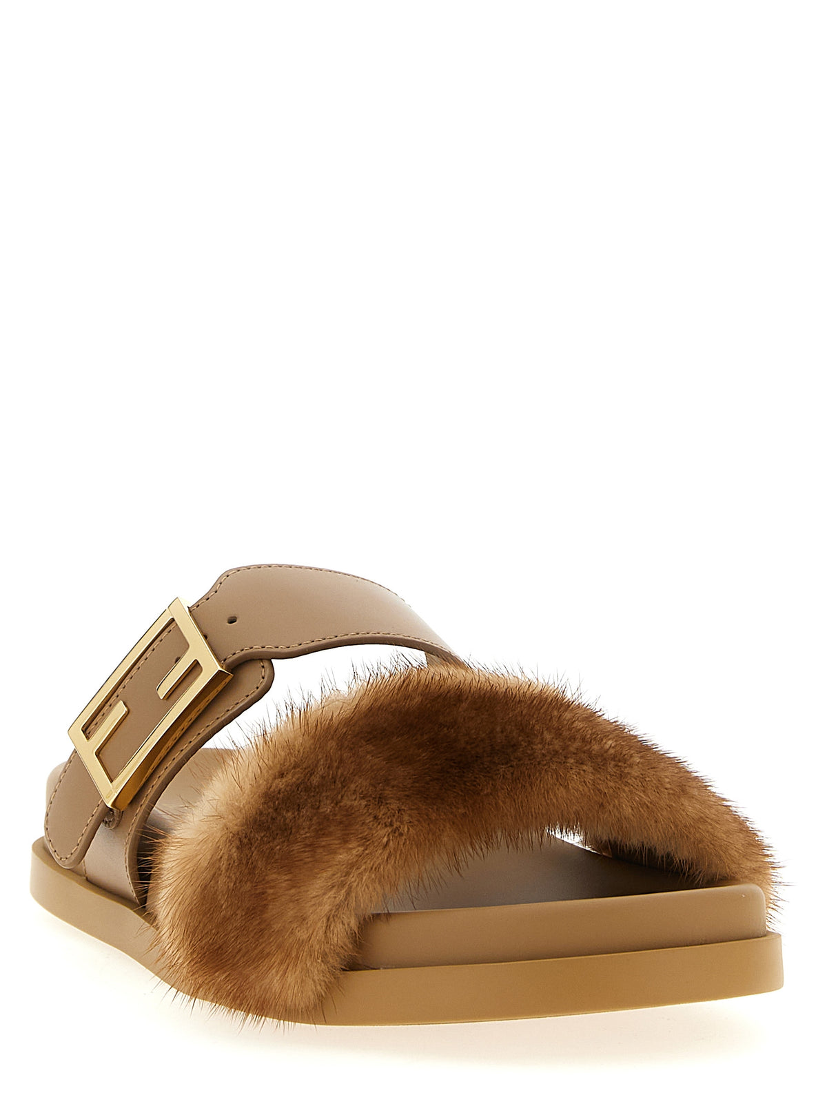 Fendi | Brown Leather Slides