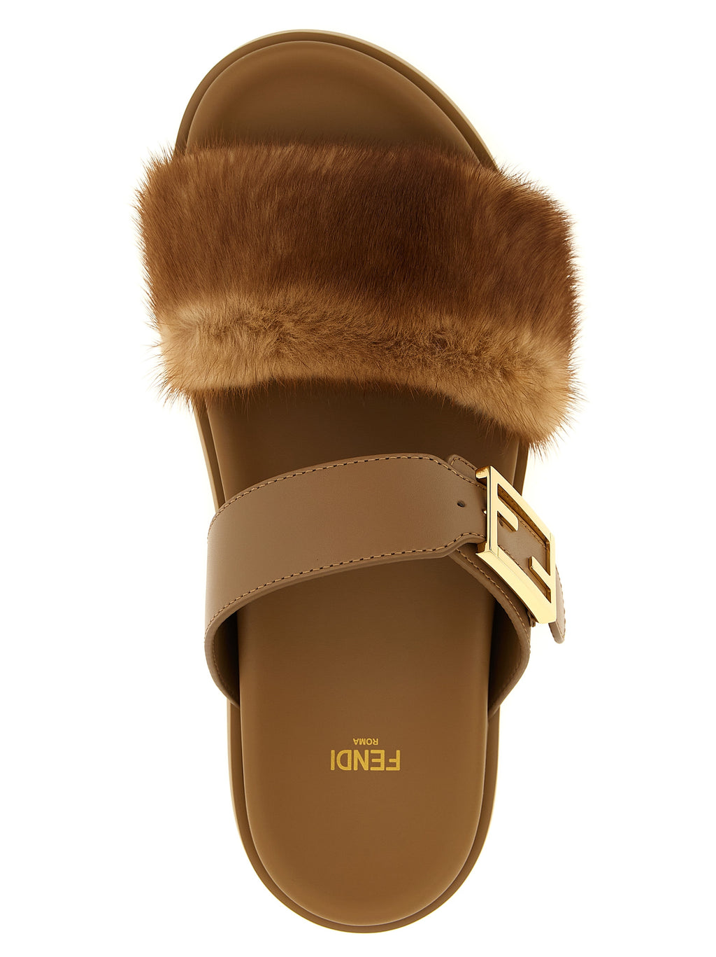 Fendi | Brown Leather Slides