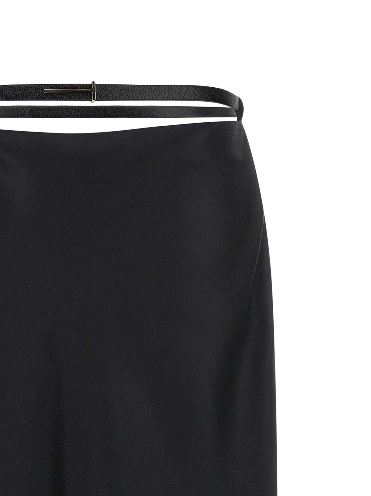 Tom Ford | Black Silk Midi Skirt