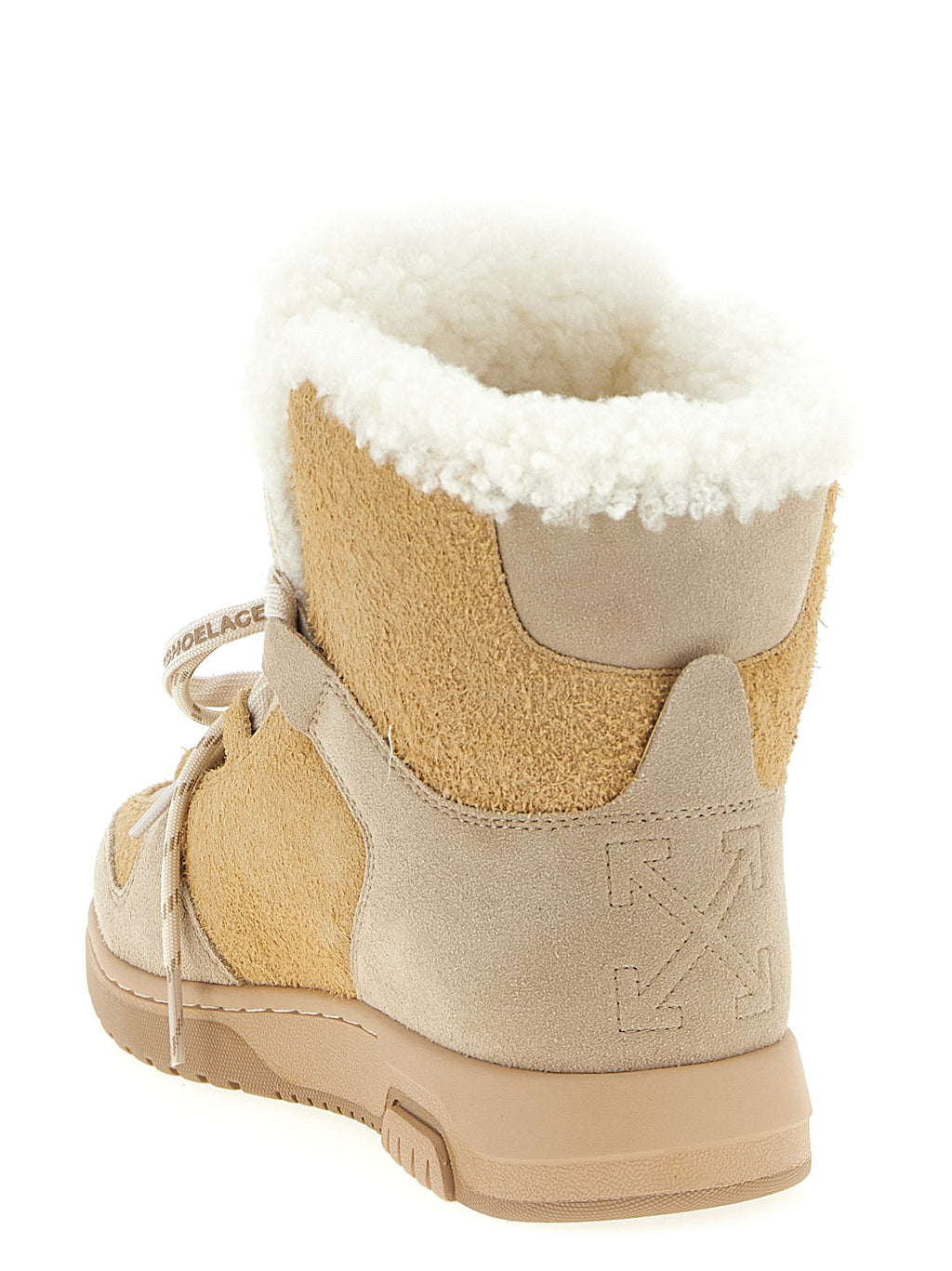 Off-White | Beige Calfskin Ankle Boots