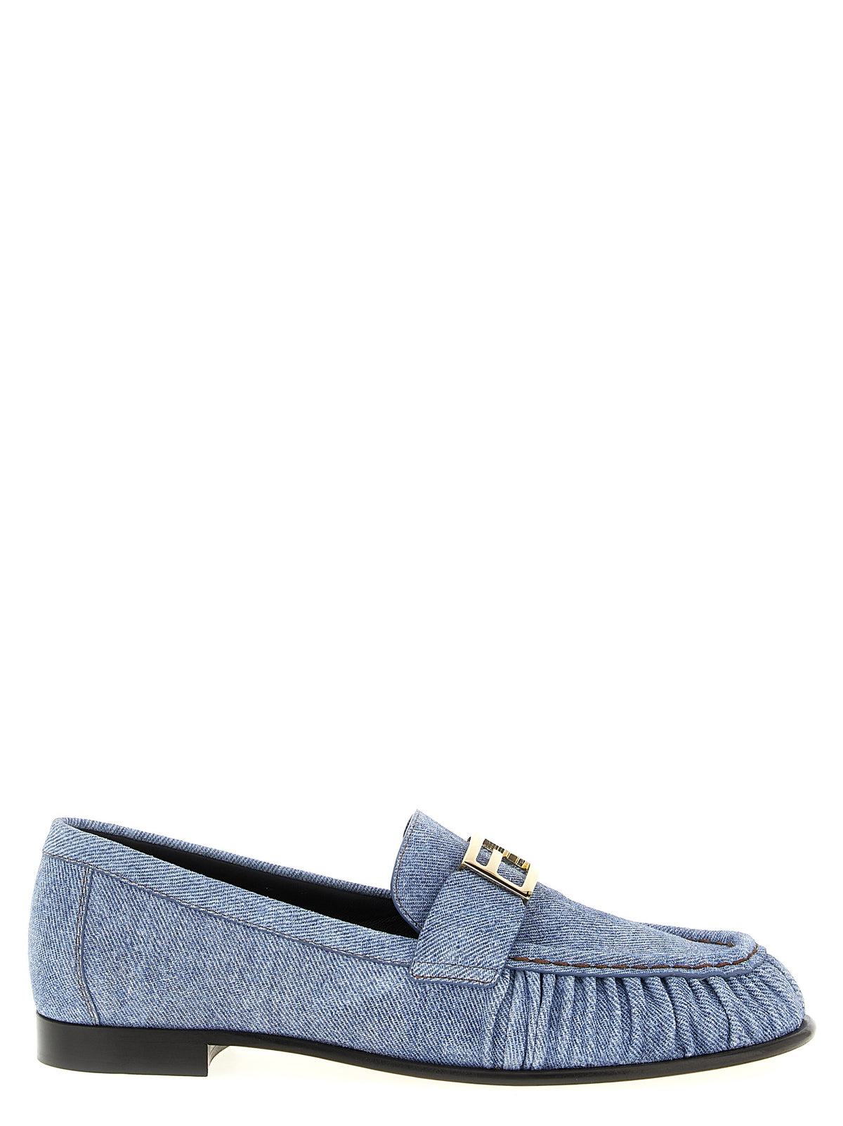 Fendi | Blue Calfskin Slip-On Loafers