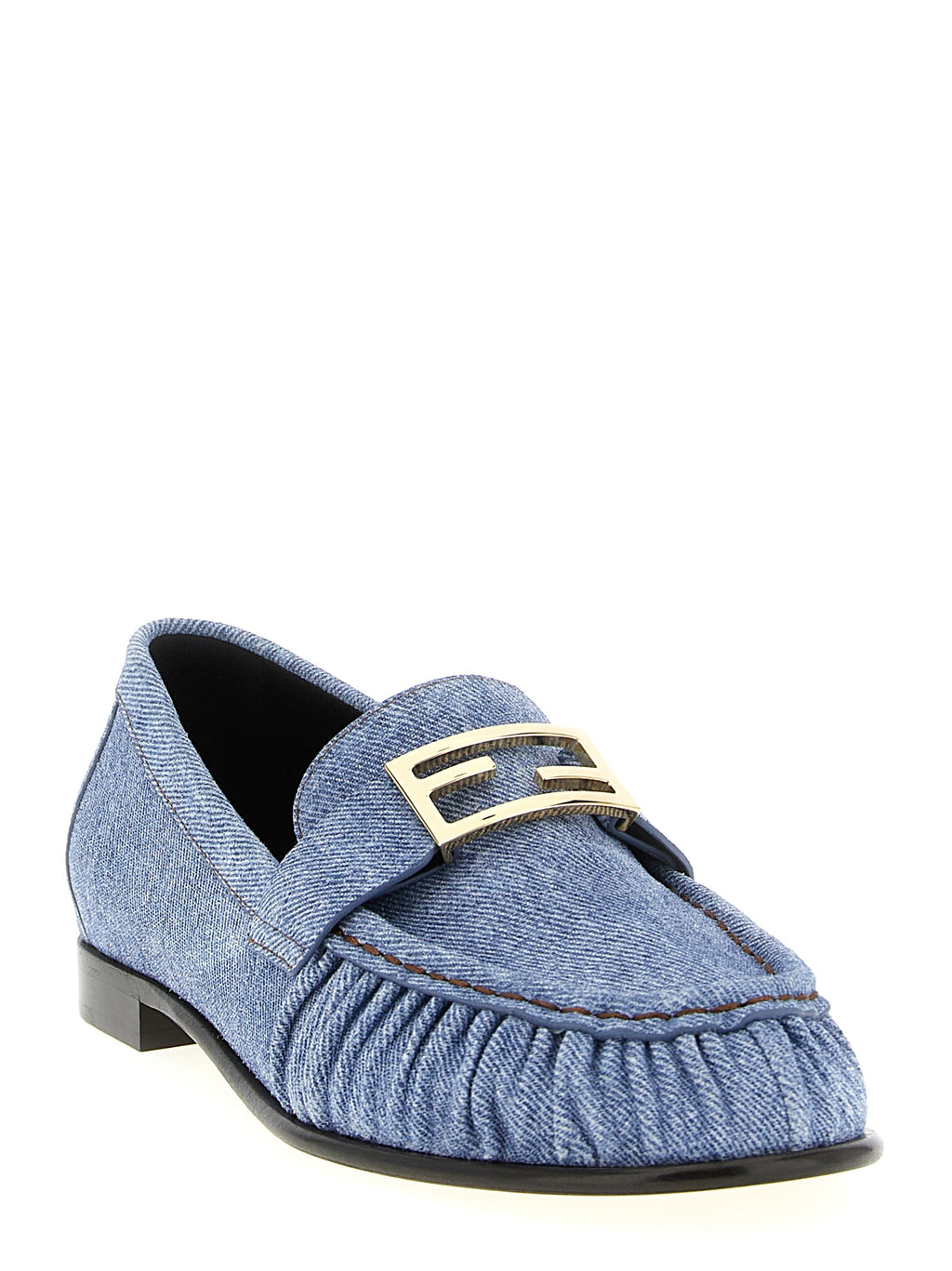 Fendi | Blue Calfskin Slip-On Loafers