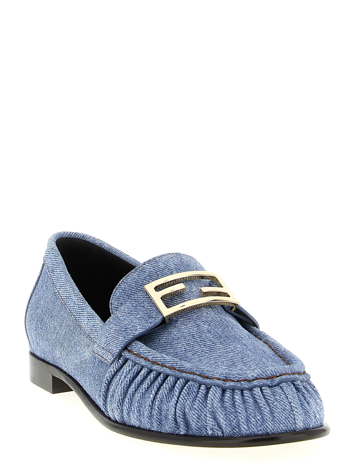 Fendi | Blue Calfskin Slip-On Loafers