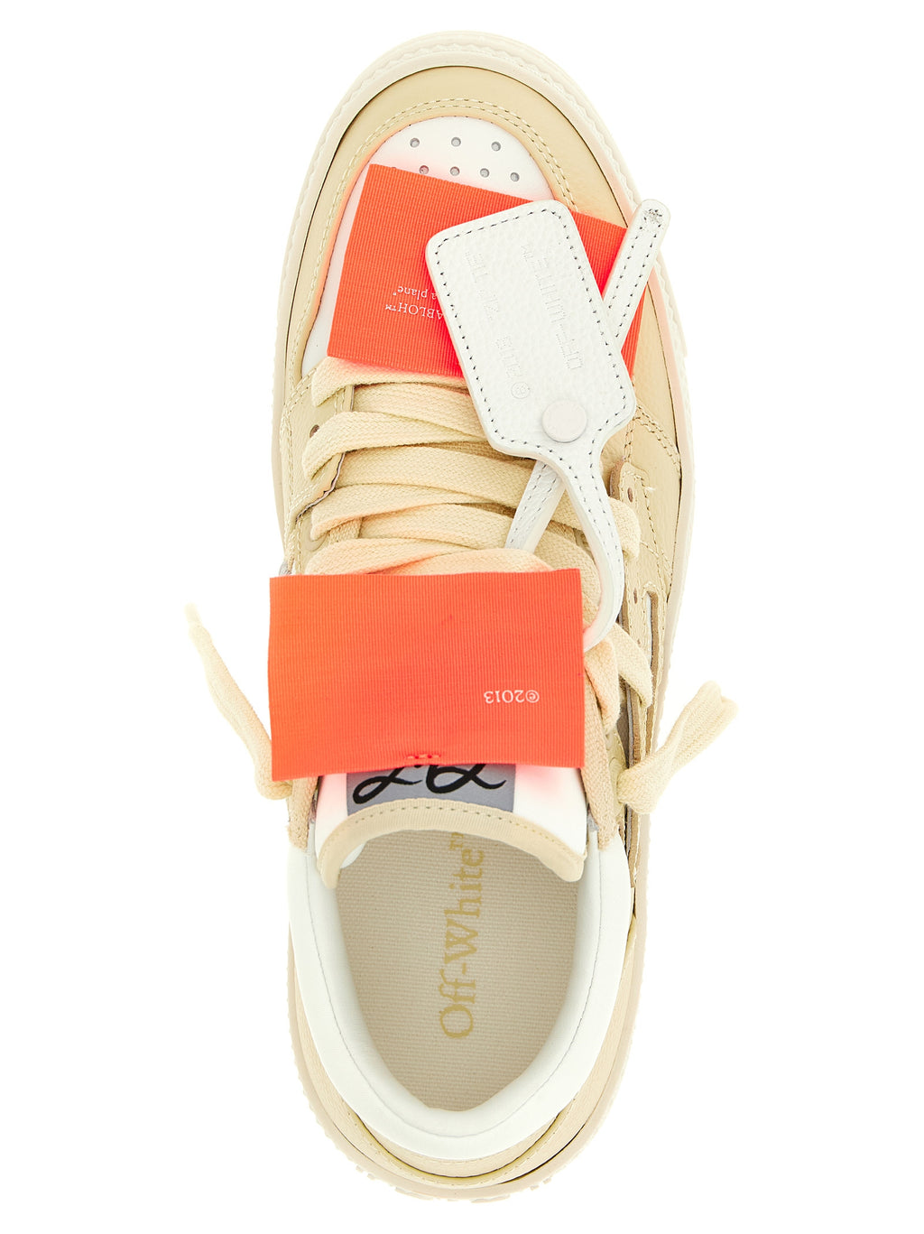 Off-White | Beige Leather Low Top Sneakers