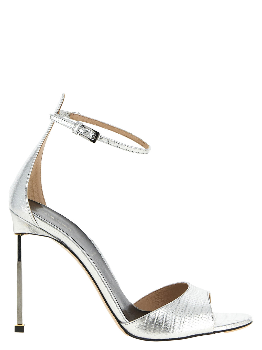 Tom Ford | Silver Leather Stiletto Heel Sandals