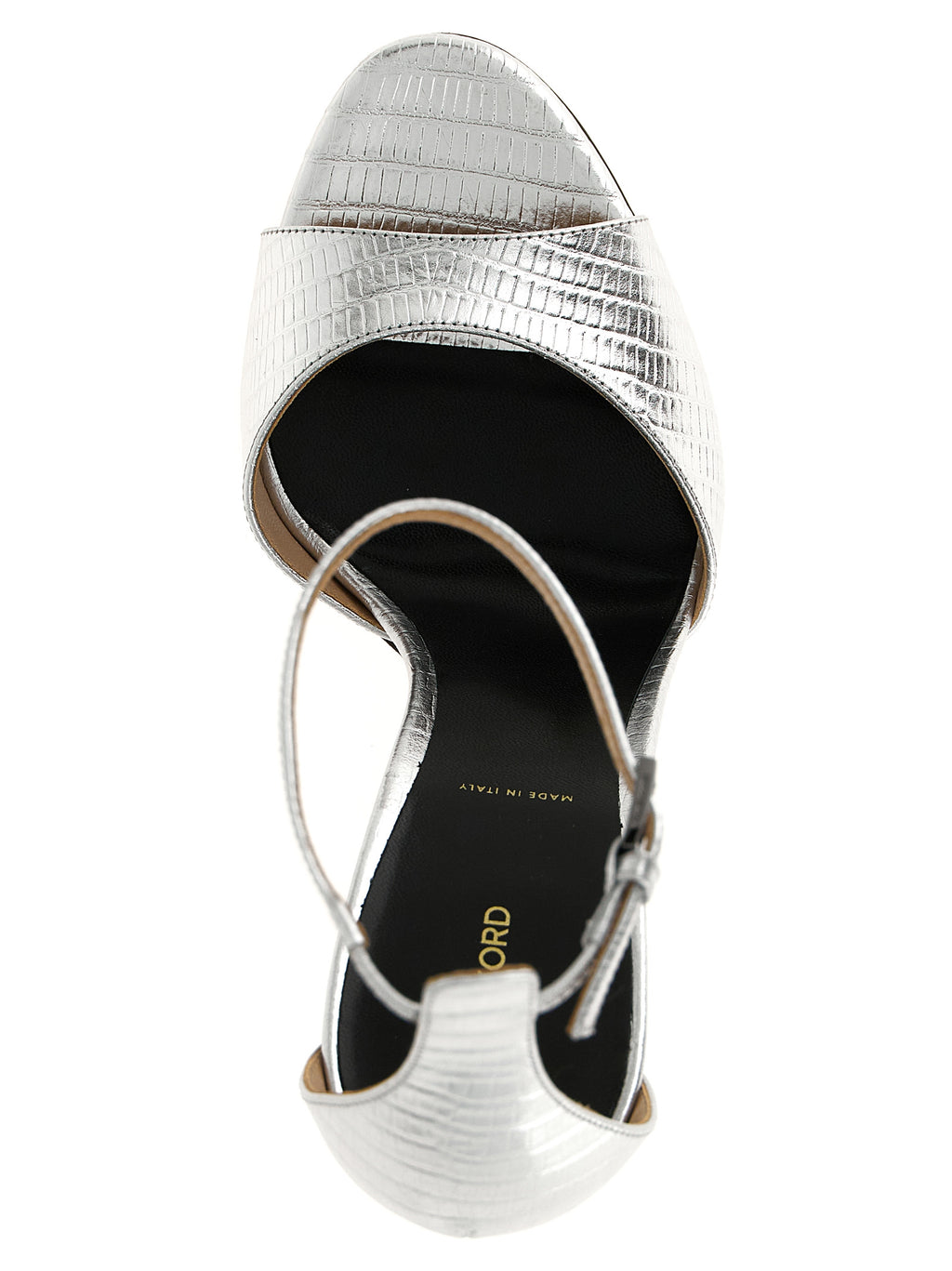 Tom Ford | Silver Leather Stiletto Heel Sandals