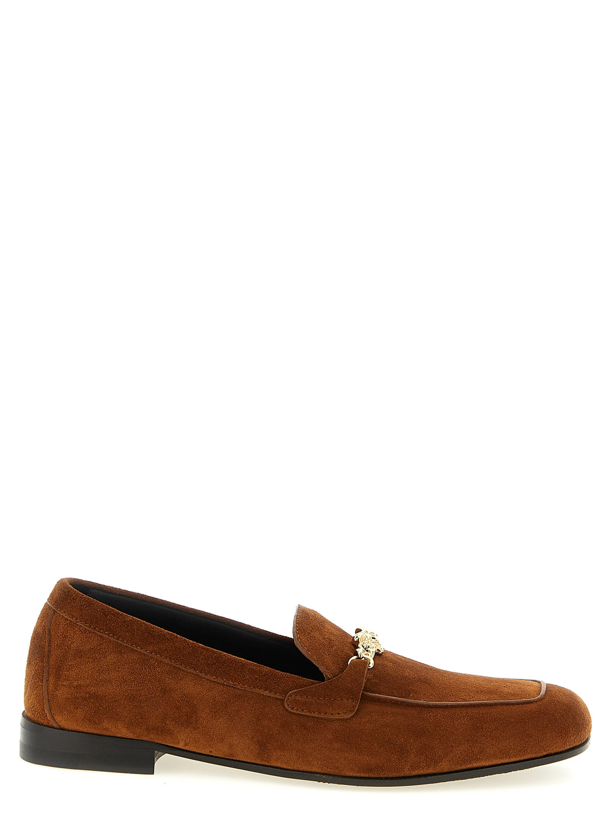 Versace | Brown Calfskin Slip-On Loafers