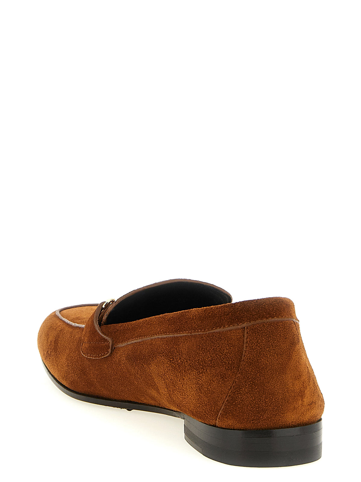 Versace | Brown Calfskin Slip-On Loafers