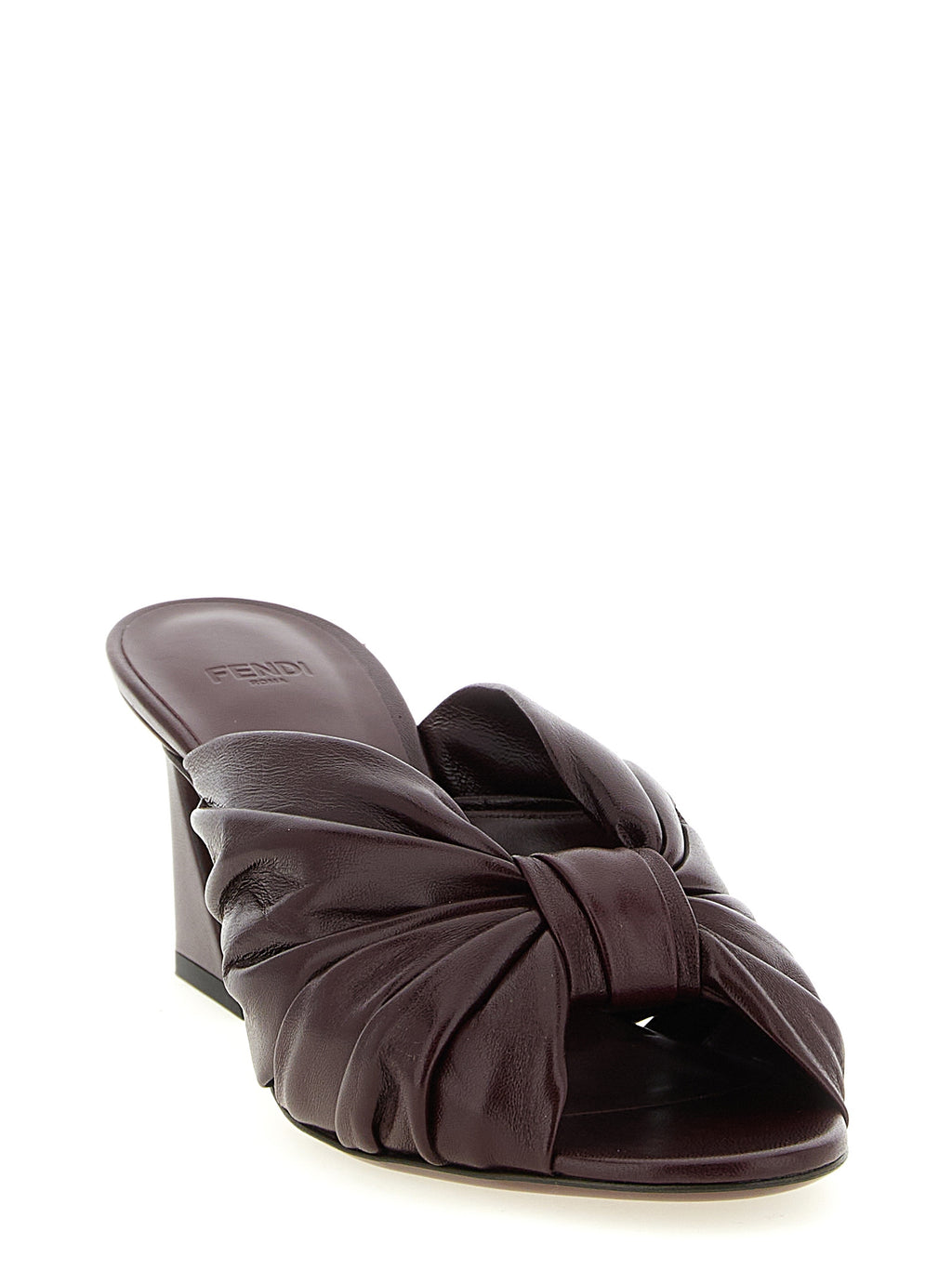 Fendi | Bordeaux Lamb Leather Platform Sandals