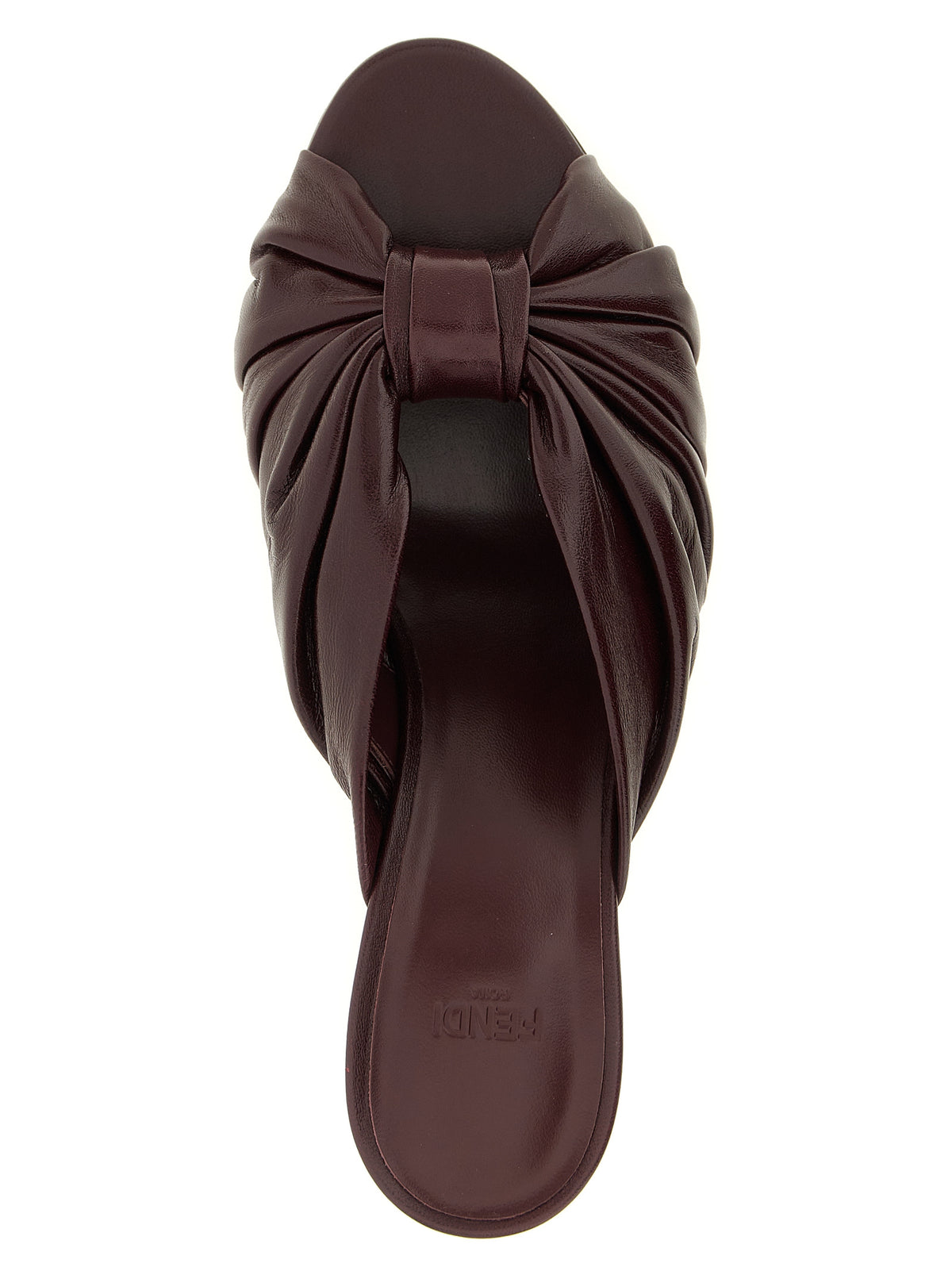 Fendi | Bordeaux Lamb Leather Platform Sandals