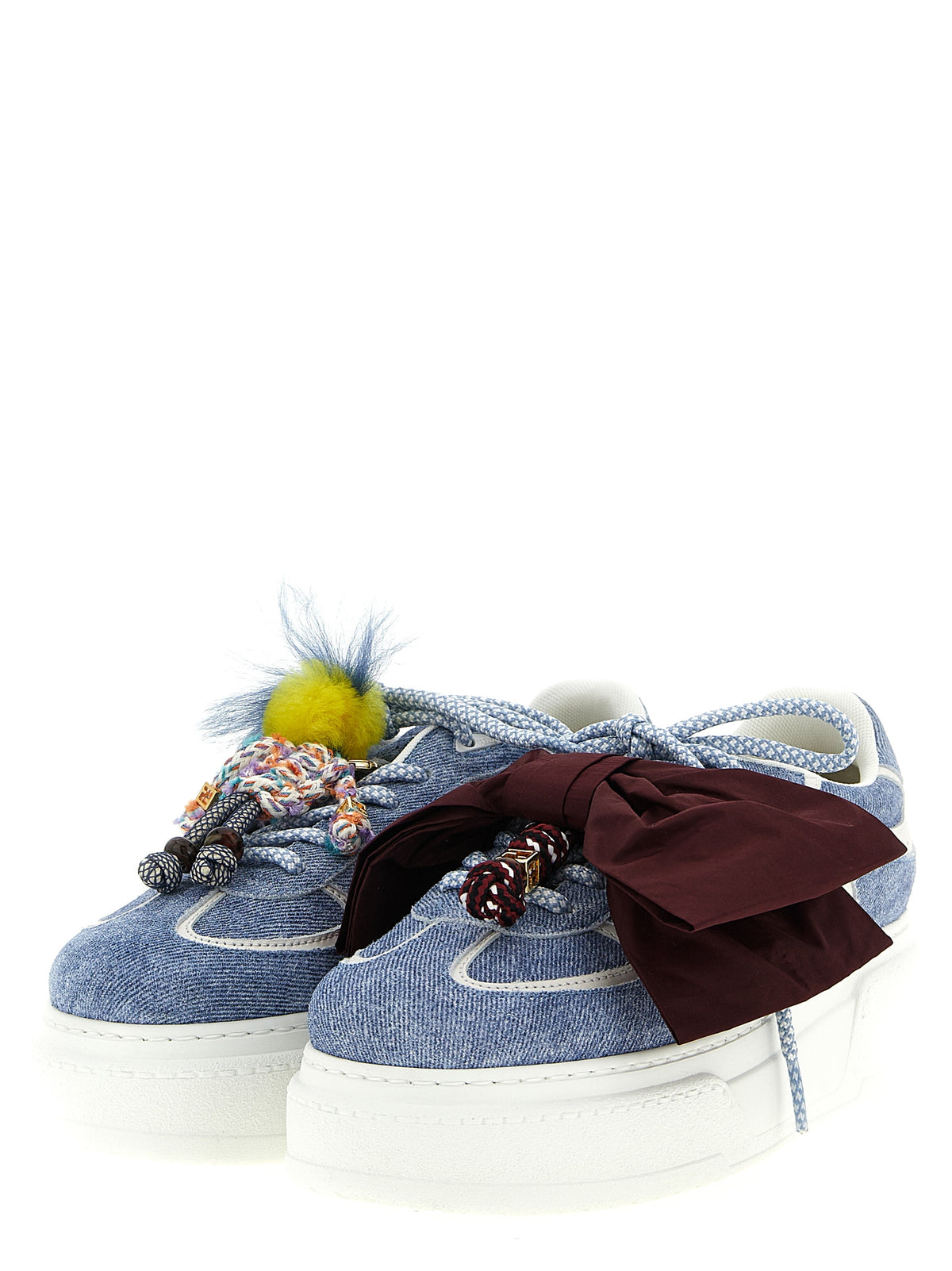 Fendi | Blue Calfskin Platform Sneakers