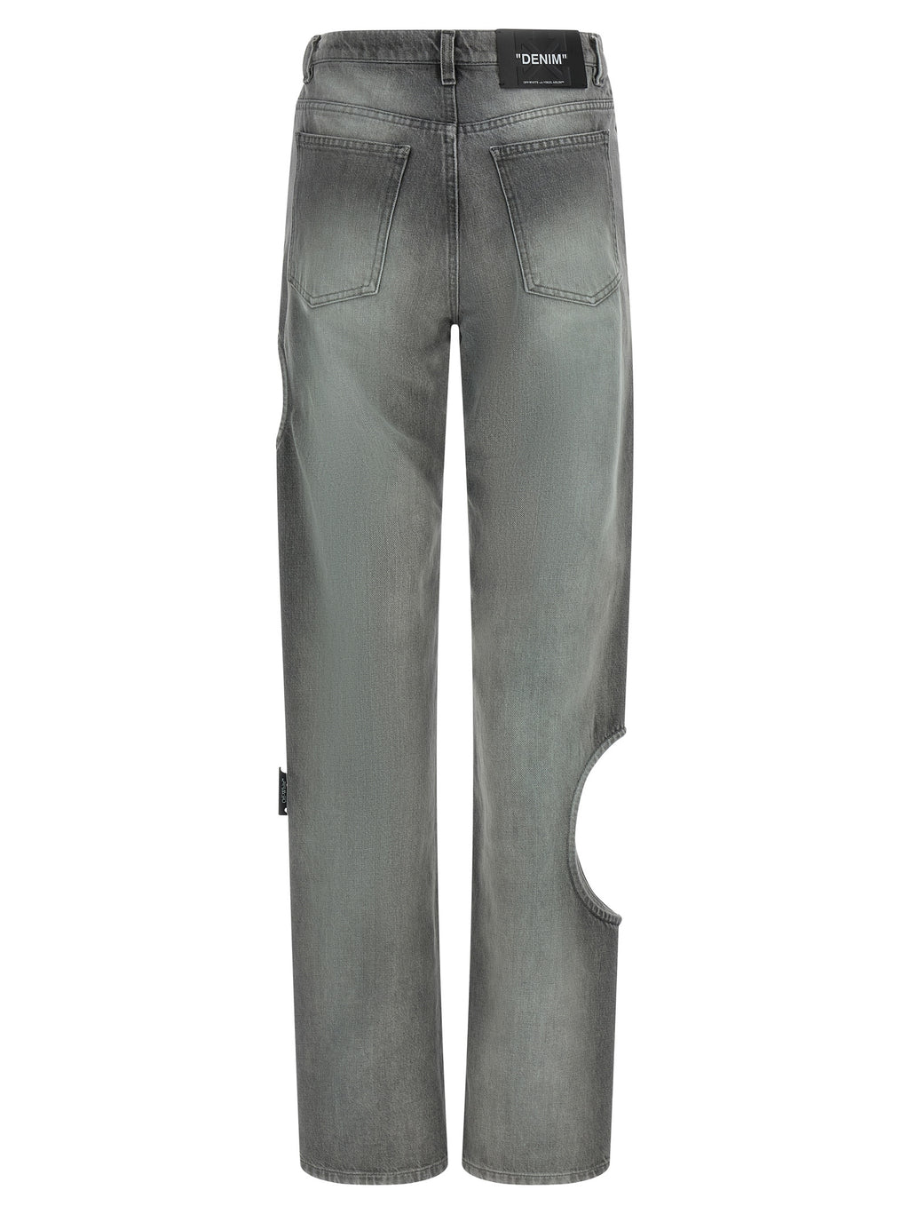 Off-White | Gray Cotton Straight-Leg Jeans