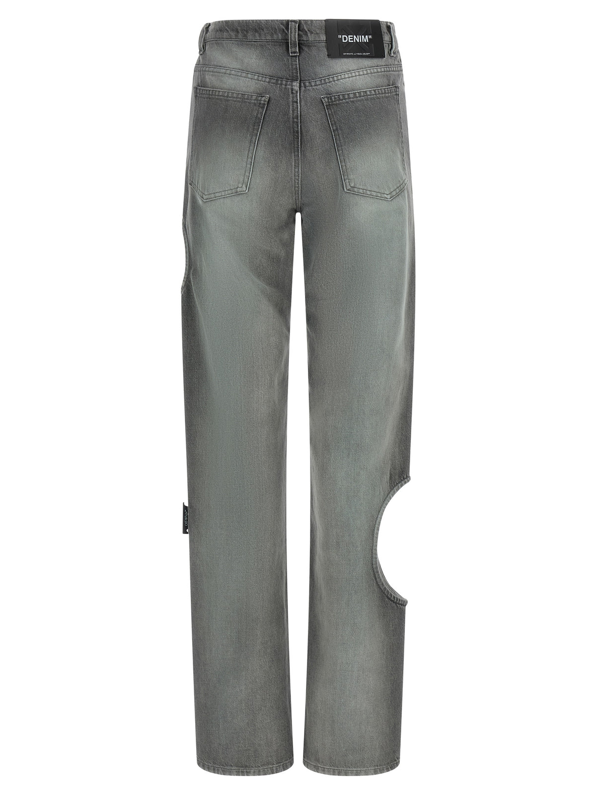 Off-White | Gray Cotton Straight-Leg Jeans