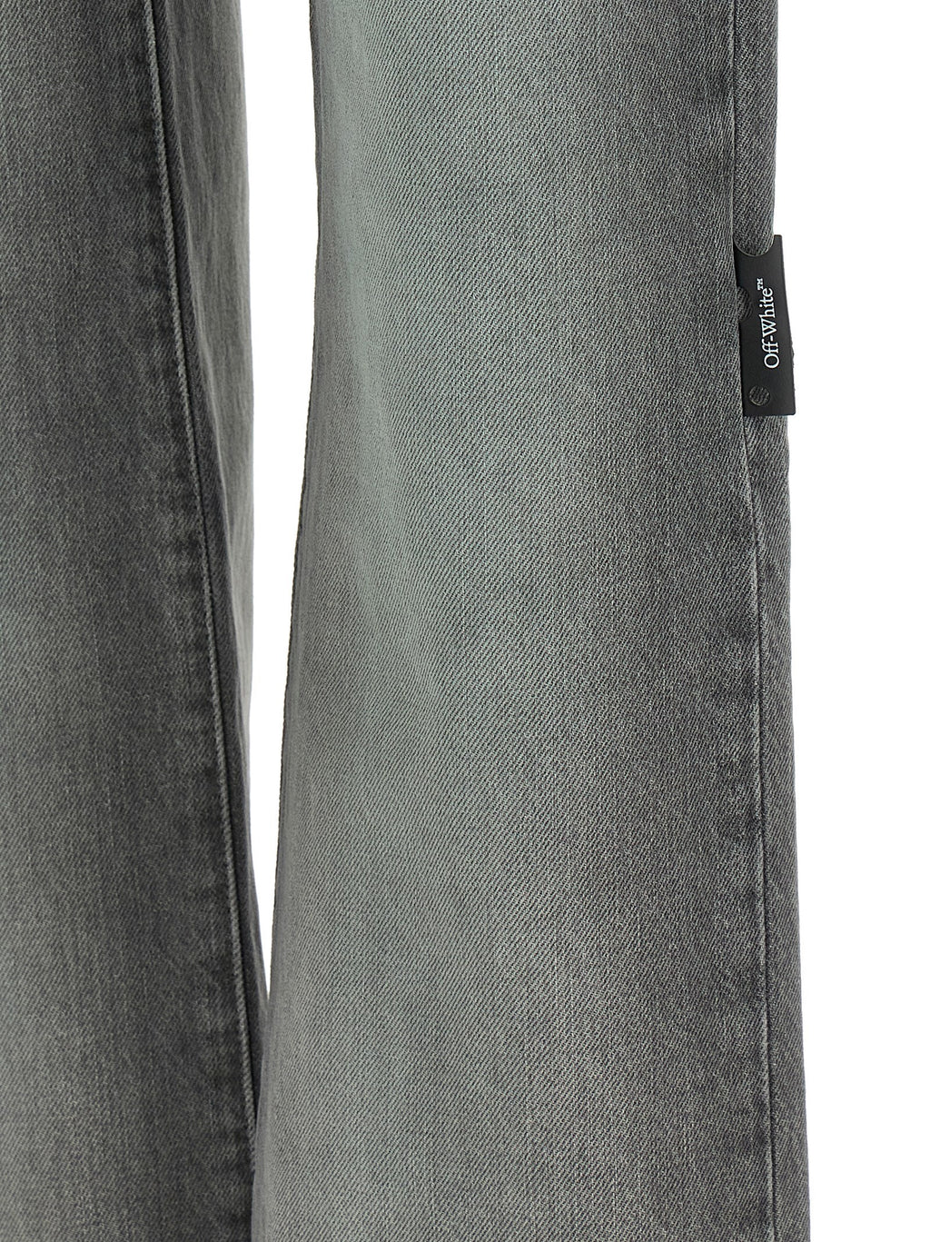 Off-White | Gray Cotton Straight-Leg Jeans