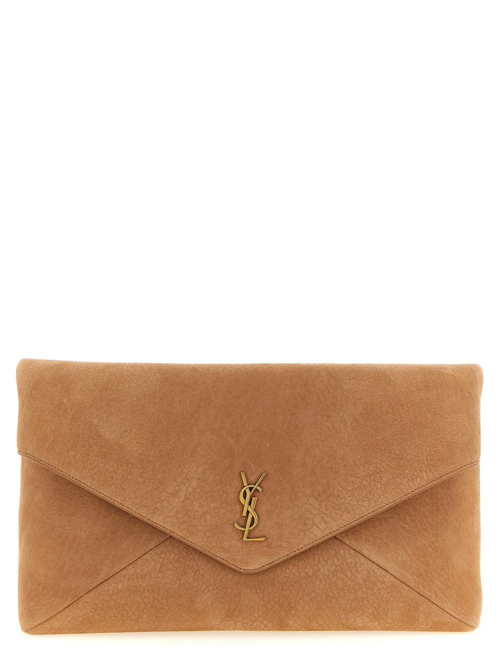Saint Laurent | Brown Lamb Leather Clutch Bag