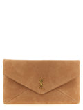 Saint Laurent | Brown Lamb Leather Clutch Bag