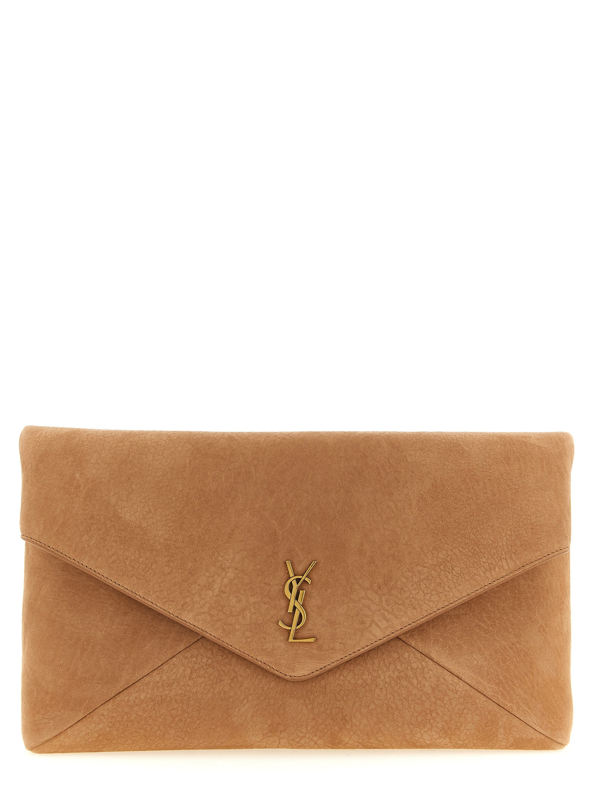 Saint Laurent | Brown Lamb Leather Clutch Bag
